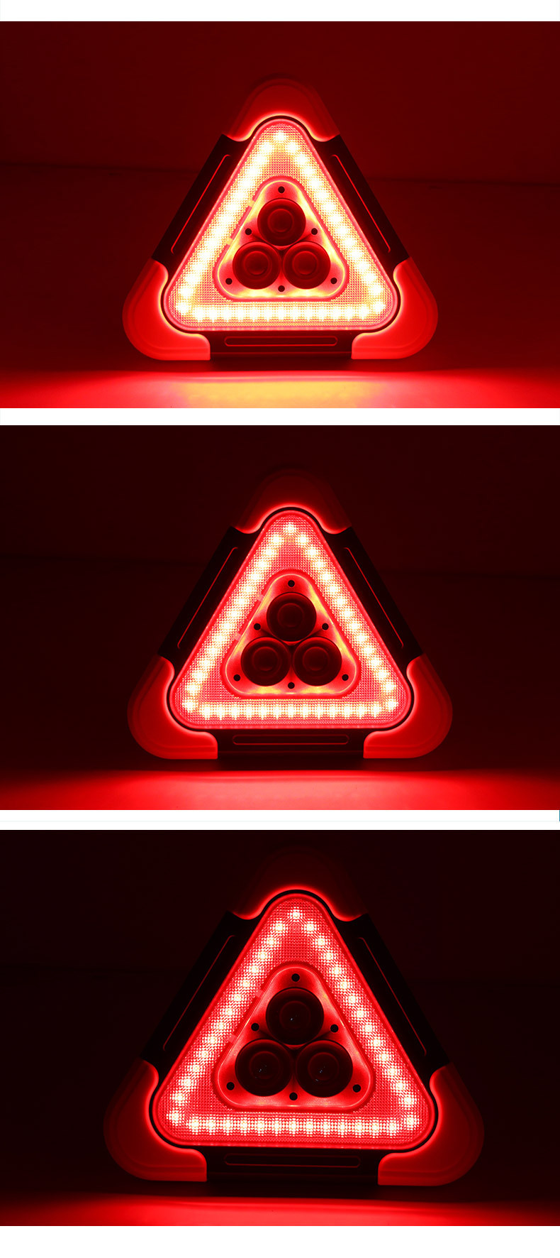 Car tripod warning sign car reflective solar tripod warning light multi-function LED emergency light