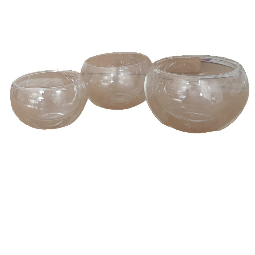 Taza de vidrio simple transparente resistente al calor Taza de agua aislante de silicio Taza de té Kung Fu Taza de té en el hogar