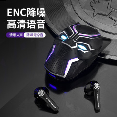 HMS6 マーベル ブラックパンサー ワイヤレス クリエイティブ Bluetooth ヘッドセット eスポーツ向け 遅延なし クールなRGBライト効果 長時間持続