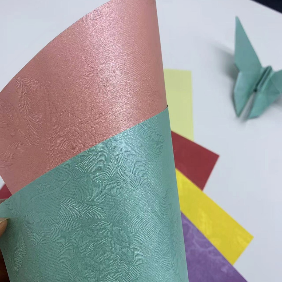 Papel de perla, papel de color para niños, cuadrado de color, papel artesanal, jardín de infantes 15 cm, red hecha a mano, DIY