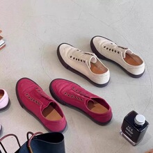 羊皮版复古德训鞋女百搭多巴胺软糯一脚蹬懒人鞋休闲运动鞋帆布鞋
