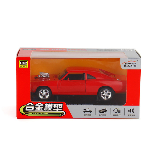 [Box] Jianyuan 1:32 muscle car alloy return sound and light car model Children's simulation model 32011