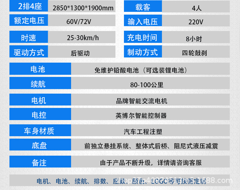 Electric Golf Cart, Hotel, Airport Reception, Sightseeing Vehicle, Rv, Foreign Trade Four-Wheel Patrol Vehicle