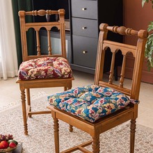 复古椅子坐垫 加厚涤纶耐脏家用屁股垫 实木餐桌装饰方形防滑椅垫