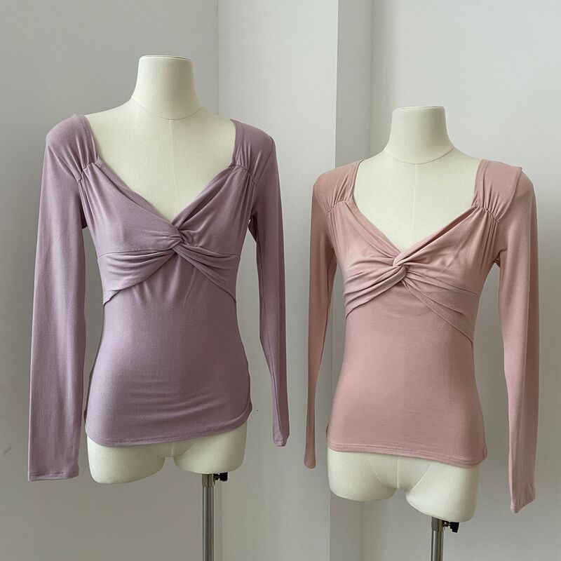 Pure desire wind chest cross knot long sleeve Pure desire wind chest cross knot long sleeve