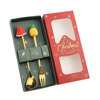 Christmas spoon, cartoon cute set, dessert gift box for elderly