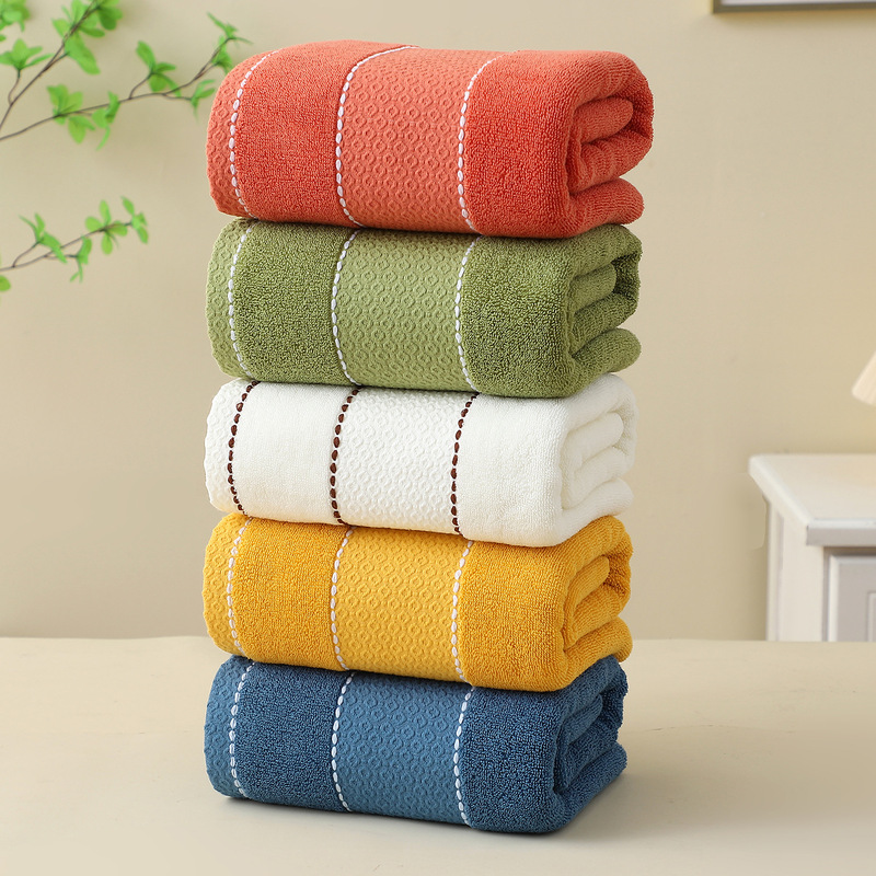 New Bath Towel Polka Dot Household Cotton Super Absorbent Embroidery Broken Code Advertising Gift Adult All Pure Gaoyang Cross-Border New Bath Towel Polka Dot Household Cotton Super Absorbent Embroidery Broken Code Advertising Gift Adult All Pure Gaoyang Cross-Border