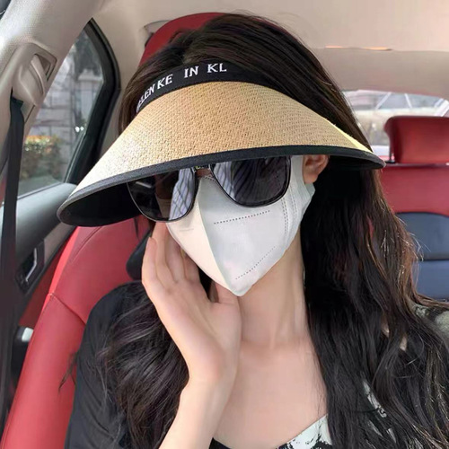  new summer women's sun protection sun hat women's hat large brim fashionable sun cover face empty top hat