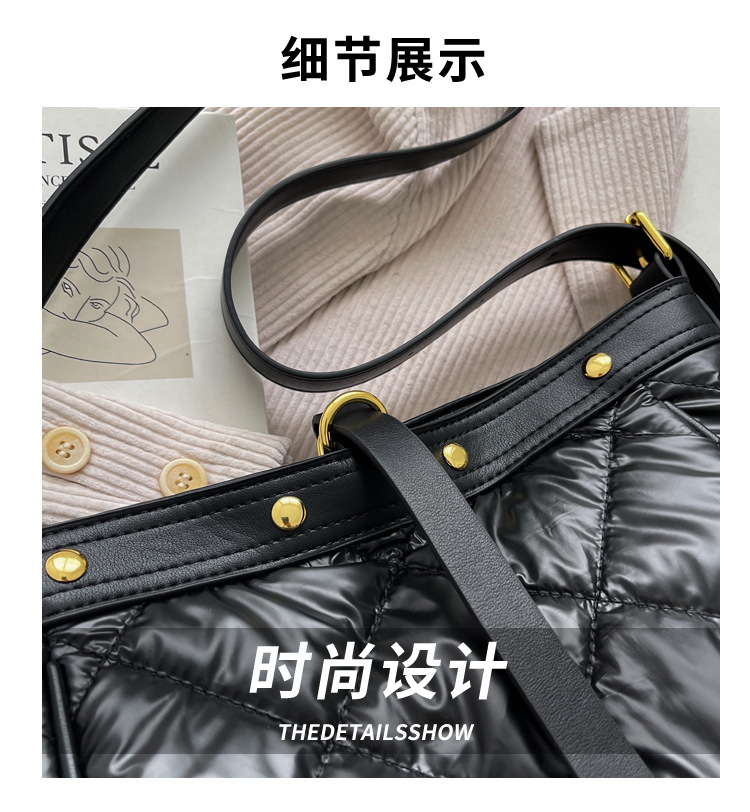 Fashion Pu Soft Leather Women's Bag Messenger Bag Solid Color Rhombus Shoulder Bag display picture 17