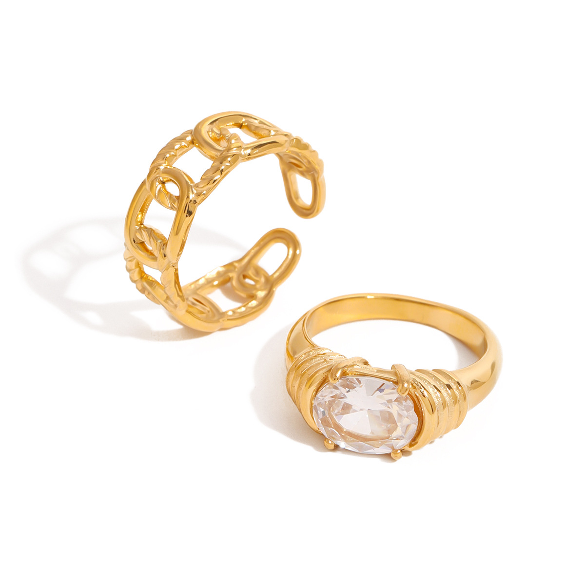 Anillo de acero de titanio de diamante transfronterizo de Europa y Estados Unidos JEDING nicho de diseño de anillo de joyería de acero inoxidable no desvanecido