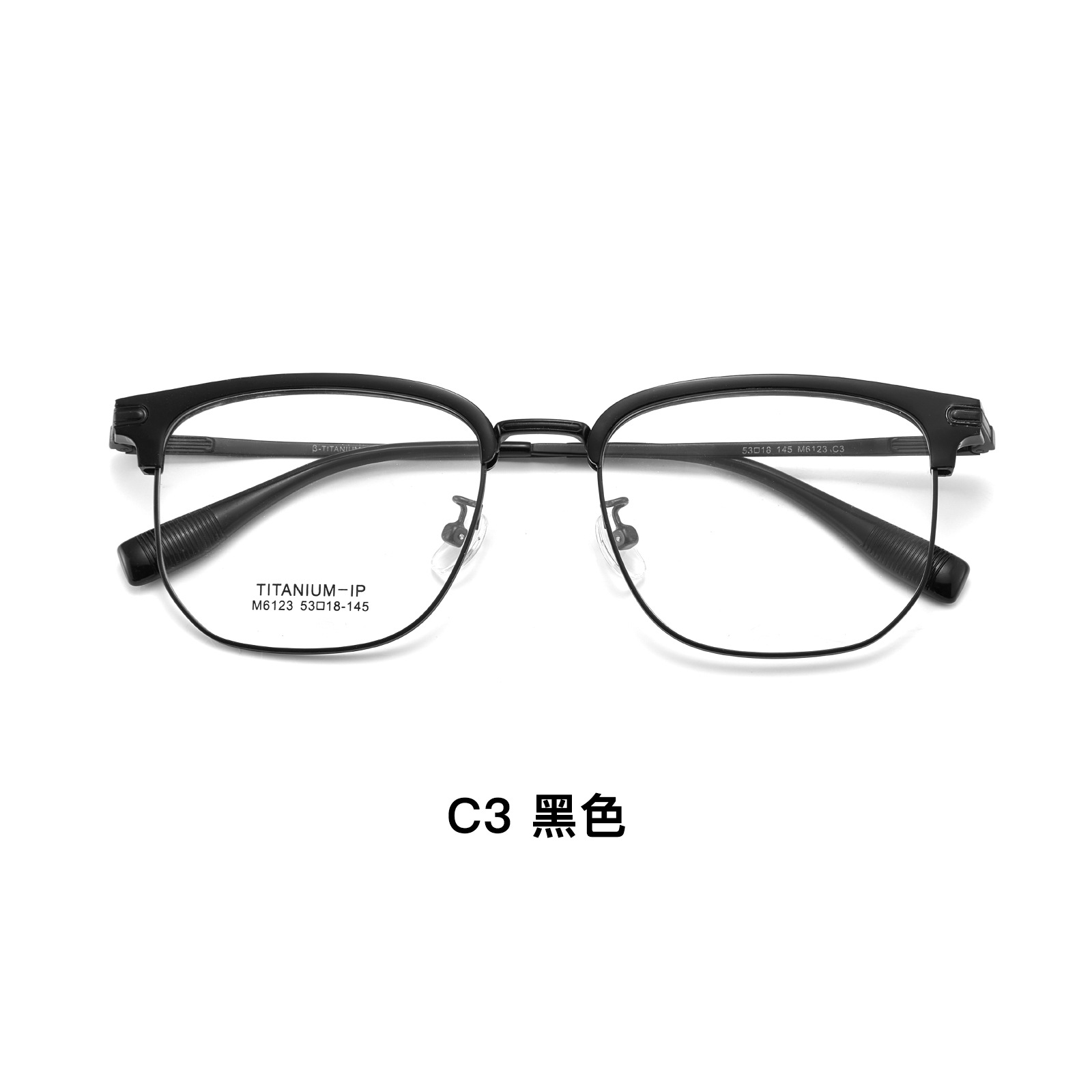 Blanquecimiento verde menta ultra ligero marco de cejas de titanio marcos de gafas flexibles piernas no sujetas a la cara con miopía Danyang mayorista