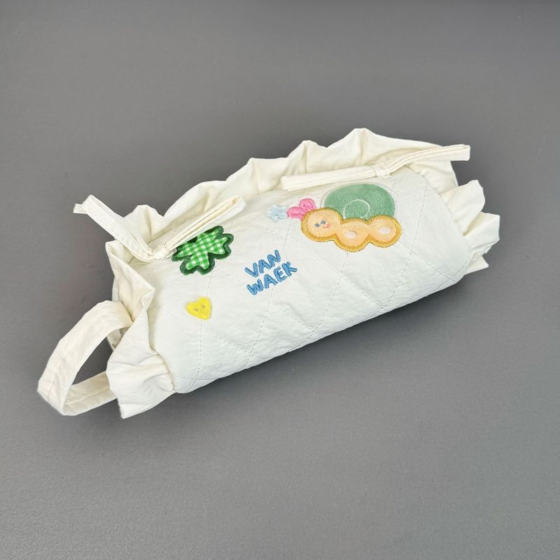 ピクニックシリーズレース餃子鉛筆バッグイン新しい高価値大容量刺繍文具バッグ学生鉛筆バッグ|undefined
