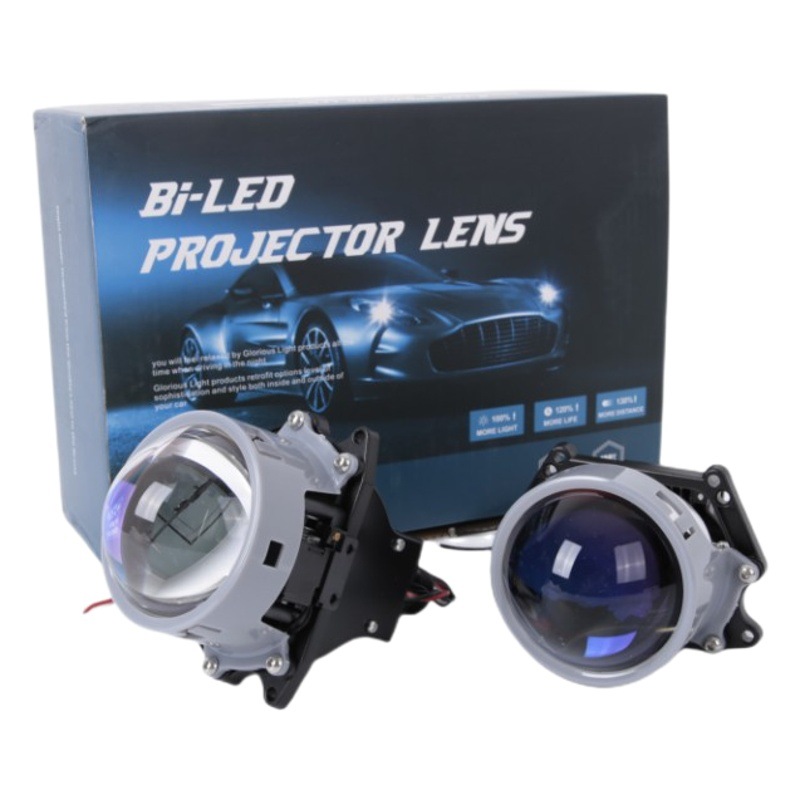 La nueva lente bifocal LED de coche de copa de luz doble solar pequeña de 3,0 pulgadas 65W luz lejana y cercana integrada seguridad universal no destructiva