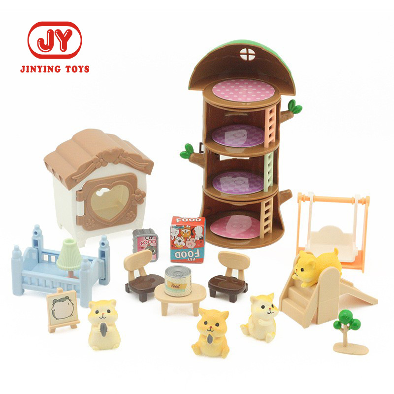 Juego de escenas de juguetes para mascotas para niños, decoración, juego de caja de regalo de juguetes para niños y niñas, venta directa de fábrica al por mayor
