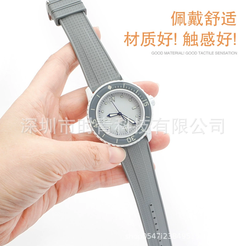 Подходит для SWATCH Swa Qi X Po Po соединение пять основных океан фторкаучуковый ремешок черный Storm Ocean 22 мм универсальный
