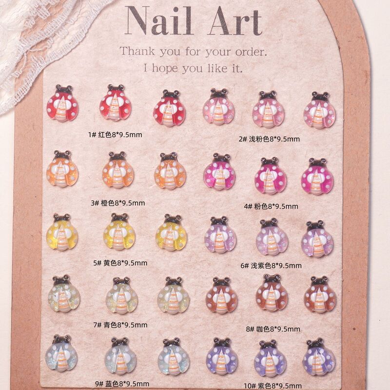 Ice-Clear Luminous Insect Ladybug Cartoon Nail Art Accessories 3D Resin Small Parts Wearable Nail Decorations DIY Earrings Ice-Clear Luminous Insect Ladybug Cartoon Nail Art Accessories 3D Resin Small Parts Wearable Nail Decorations DIY Earrings