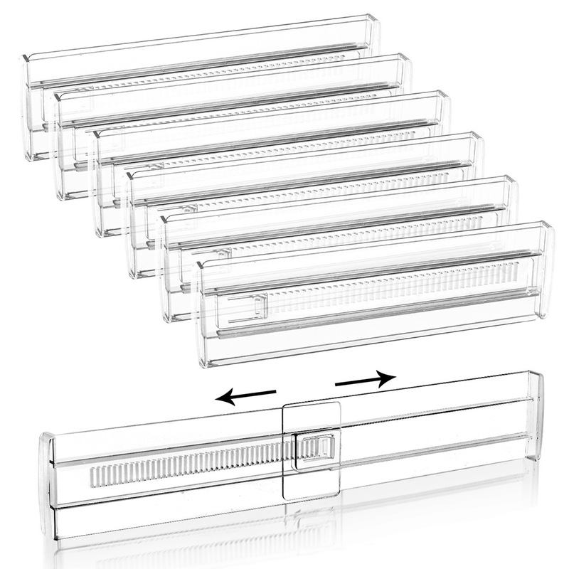 Cross-border retractable transparent drawer divider with foam end adjustable drawer divider extension partition