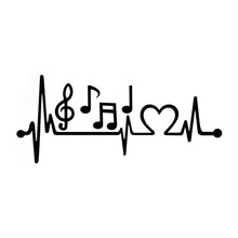 J-021 Music Notes Heartbeat Sticker 音符心电图车贴 汽车贴纸