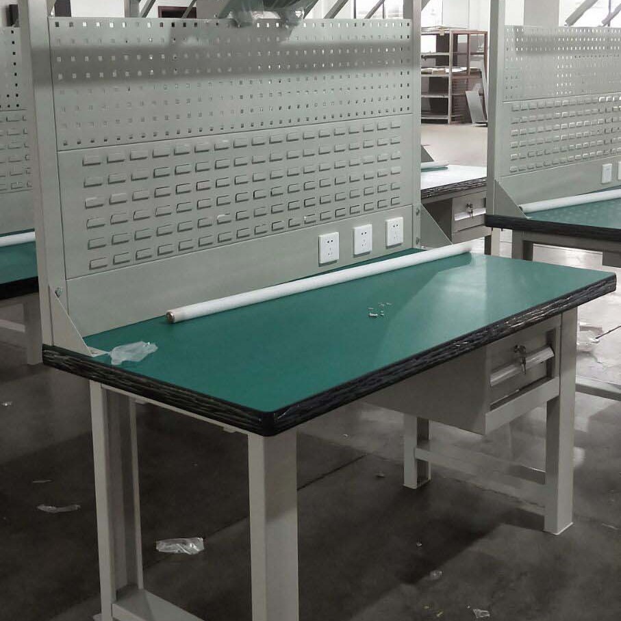 简存工厂带电风扇操作台 电子厂防静电工作桌 重型钳工台 办公桌