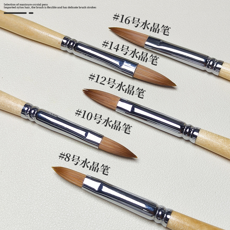 国境を越えた原木棒ネイルクリスタルペンkolinskyネイルアート丸頭彫刻彩色ネイルアートブラシセット|undefined