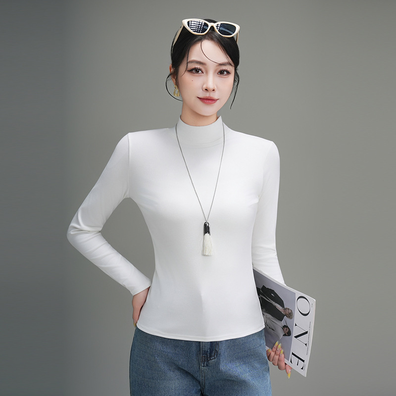 蚕丝蛋白打底衫2025年秋冬打底衫女显瘦上衣长袖T恤内搭韩版修身|undefined