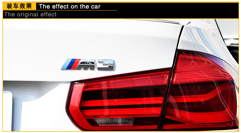 Suitable for Bmw m Rear Tail Car Logo M1M2M3M4M5M6 Word Logo 3 Series 5 Series X6M Modified Fender Label