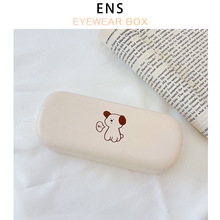 眼镜盒奶油色学生眼镜架近视卡通小熊可爱高级感便携颜值收纳盒