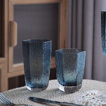 家用个性锤目纹玻璃杯子日式收藏手作磨砂威士忌酒杯高级感啤酒杯