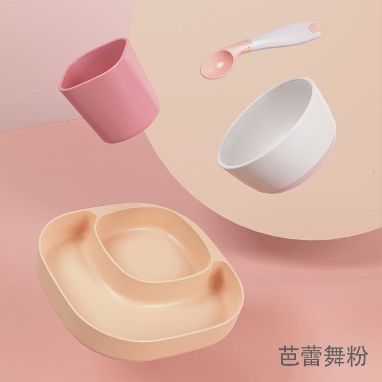 Niños bonitos y interesantes cubiertos bolos de alimentos suplementarios para bebés que salen con cubiertos portátiles para llevar caja de almuerzo infantil