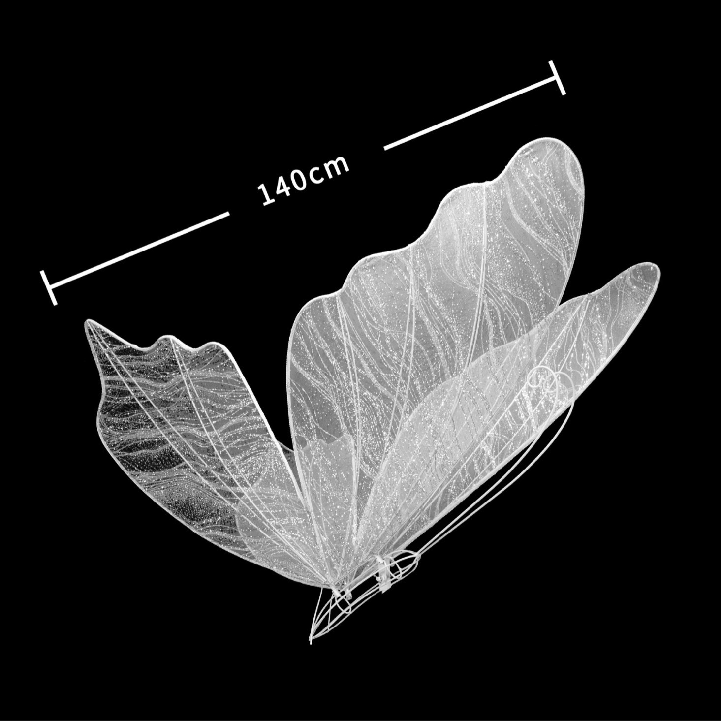 Disposición de accesorios de boda Alas de mariposa luminosas Decoración de escenario Colgante de techo Guía de boda Decoración de escena Decoración