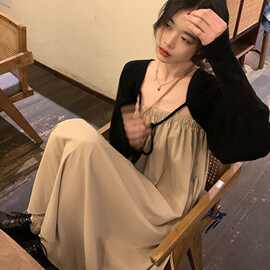 抹胸吊带2026春季新款温柔风小个子气质裙子女装薄款小外套套装潮