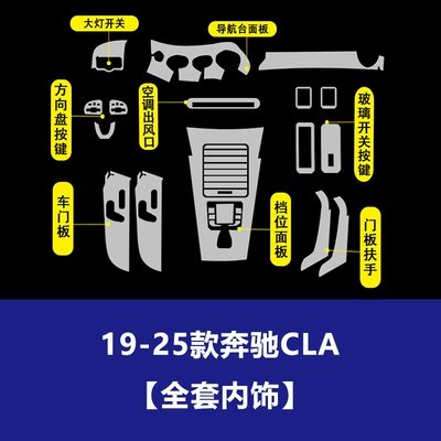 Car interior film | Film for the Central Control Panel - 19-25-mercedes-benz-cla-full-interior-tpu-soft-film