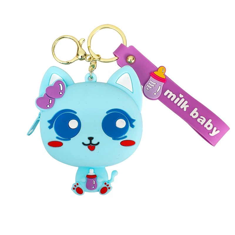 Силиконовая открытка мультфильм милый кошелек сумочкаKEY, брелок, украшение для сумки, школьная сумка, рюкзак аксессуар, маленькая сумка, подарок на день рождения