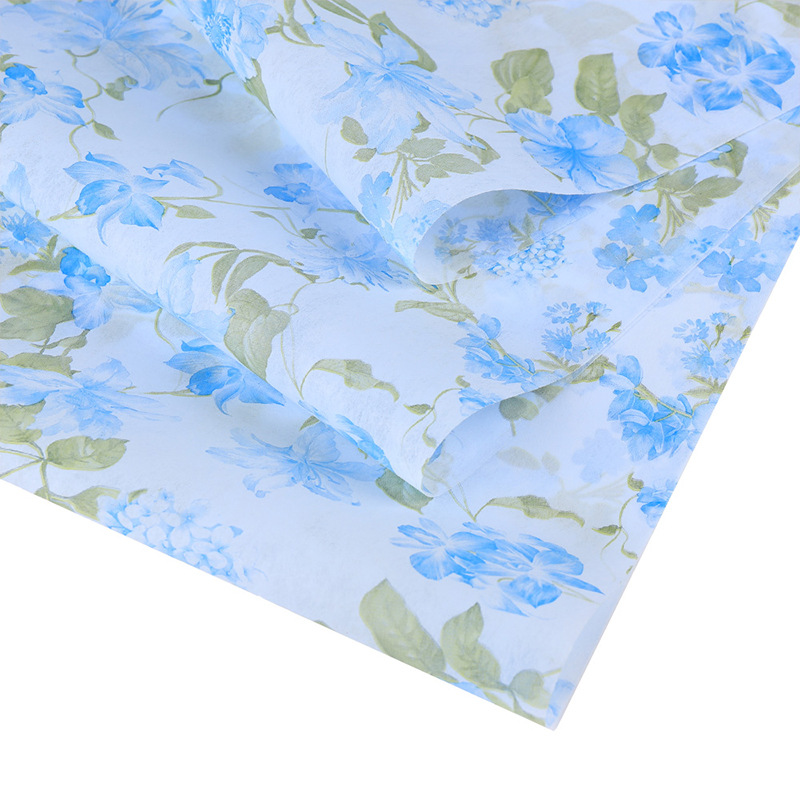 Papel de embalaje de algodón de leche con estampado de flores de pensamiento de siete colores, embalaje de regalo hecho a mano de bricolaje, papel de embalaje de flores florales