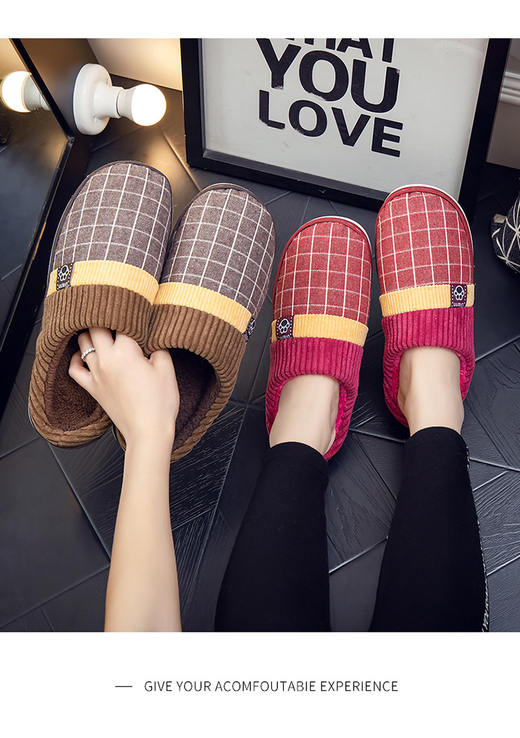 Unisex Casual Plaid Round Toe Cotton Slippers display picture 1