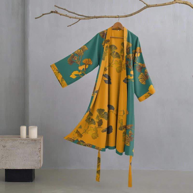 Algodón de doble capa de hilo pijamas ropa para el hogar bata de baño gasa suave agradable a la piel pareja Camisón de algodón Ropa para el hogar de las mujeres