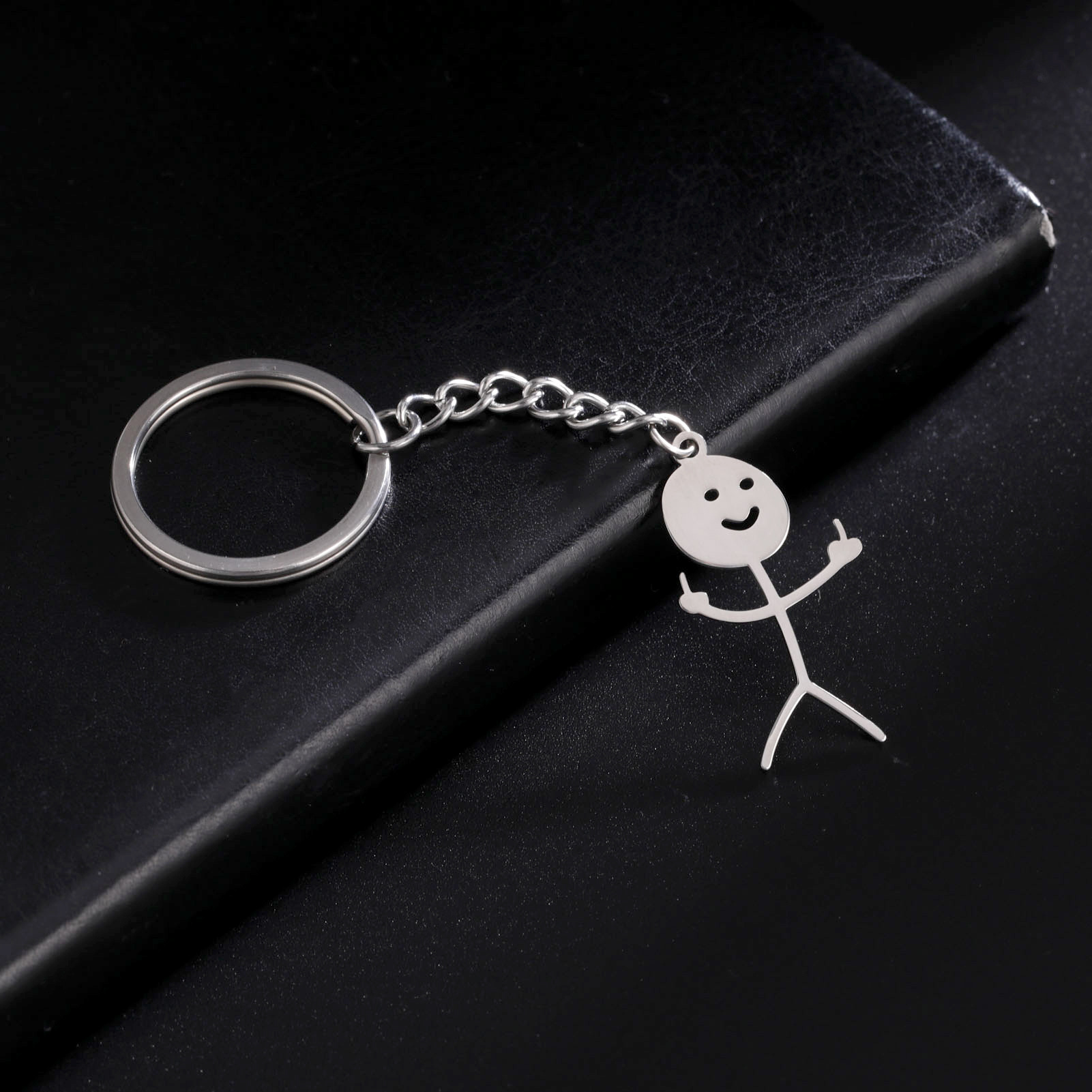 Cute Human Stainless Steel Unisex Bag Pendant Keychain display picture 4