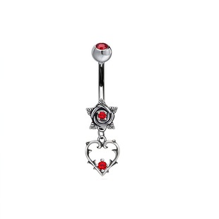 European and American Cross-Border E-Commerce Stainless Steel Rose Navel Ring Flower Navel Nail Navel Button Body Piercing Jewelry Wholesale