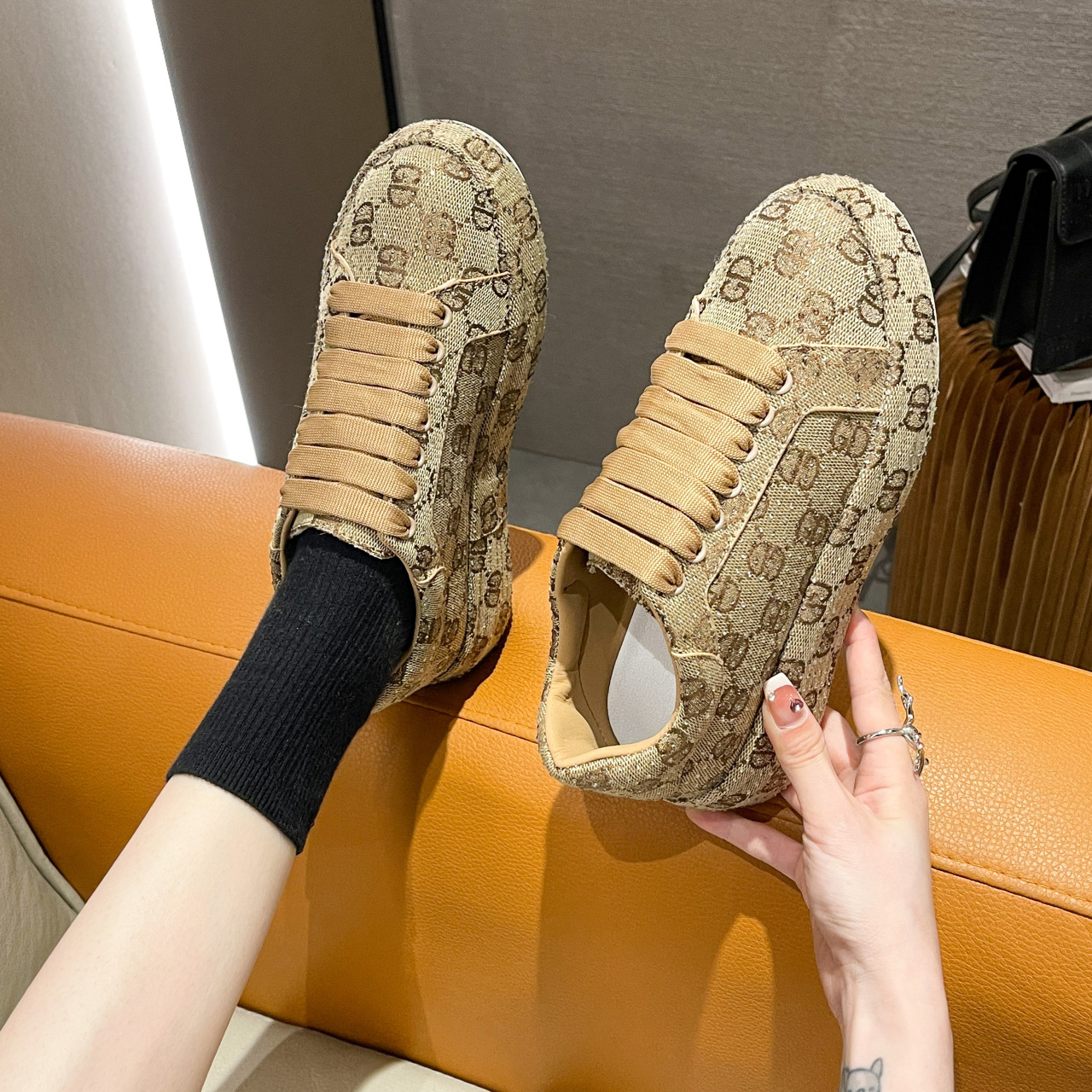 Strass Daddy Schoenen Dames S Nieuwe Netto Rode Super Hot Europese Station Ins Tide Merk Ademende Casual Sportschoenen_voghion.com