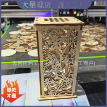 新品木质花朵拼图花瓶wooden puzzle flower vase木质栅栏展示架
