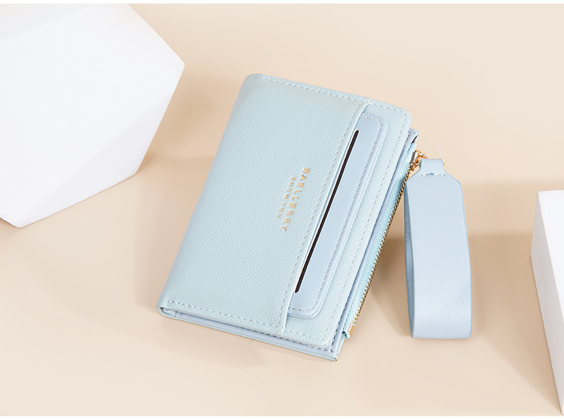 New Women's Short Wallet With Contrasting Colors Double Fold Zipper Zero Wallet Fashionable And Fresh Card Bag_voghion.com