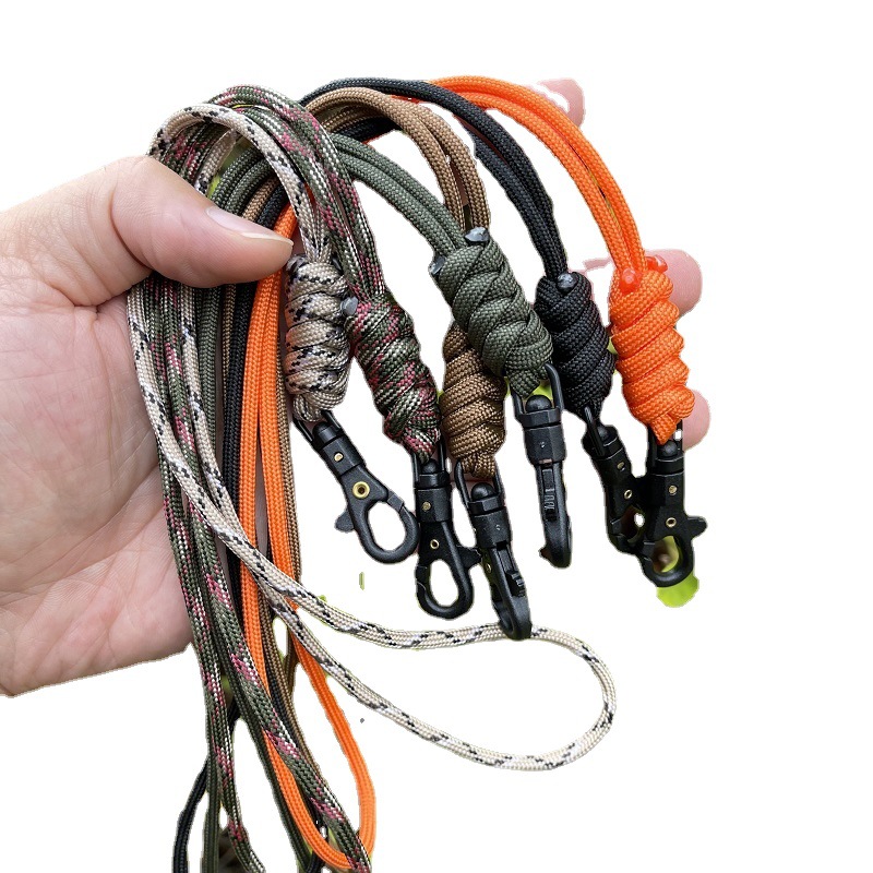 Hand-woven 7-core umbrella rope key chain flashlight rope identification with lanyard outdoor portable EDC small equipment