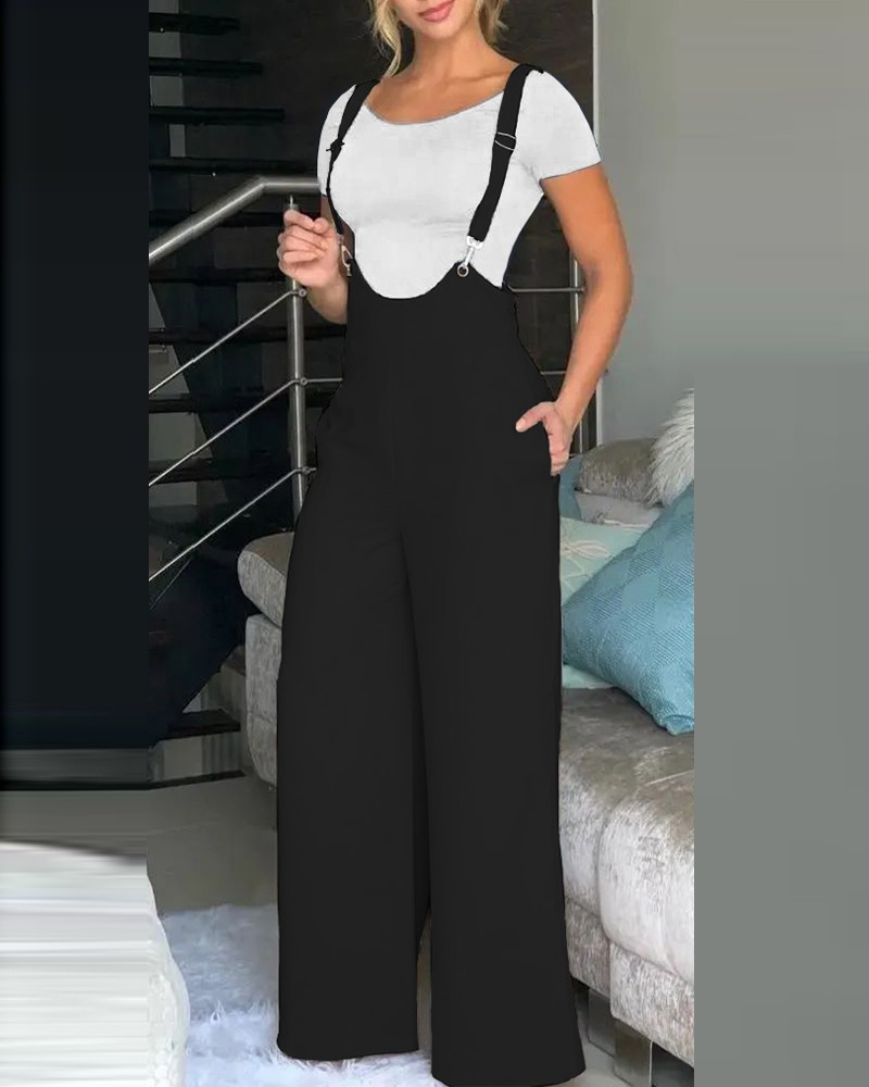 Frau Täglich Straße Lässig Einfarbig In Voller Länge Overalls display picture 7