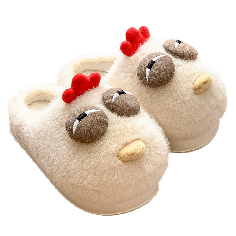Cartoon winter slippers, non-slip keep warm comfortable footwear for pregnant, internet celebrity