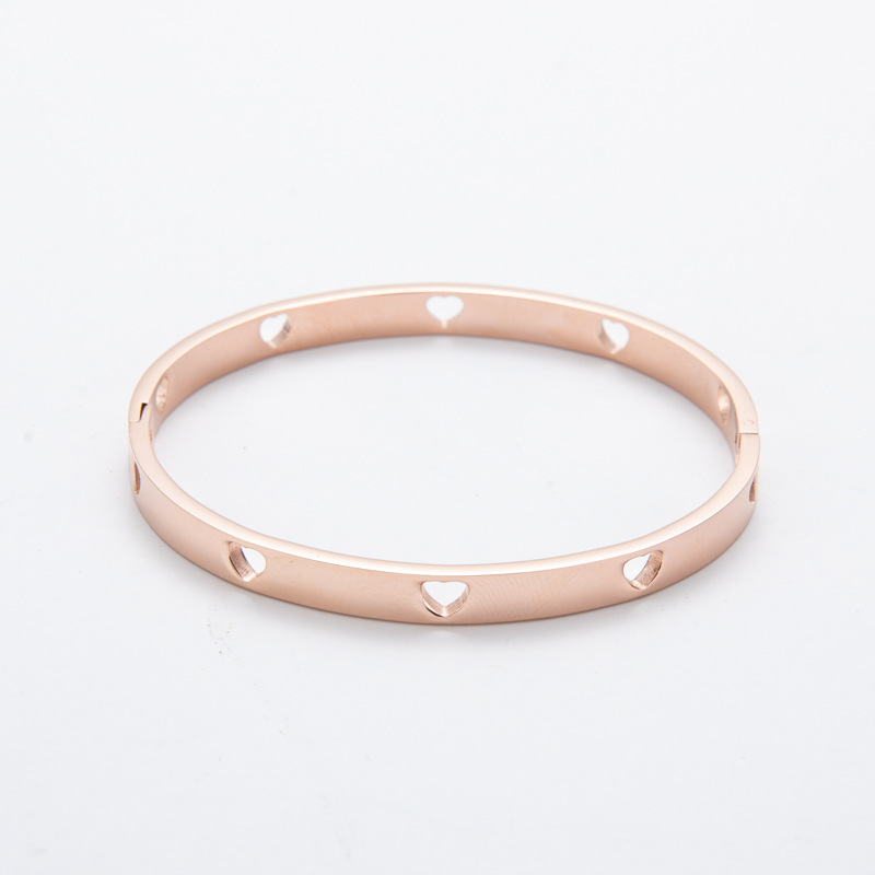 Fashion Heart Shape Stainless Steel Plating Bangle 1 Piece