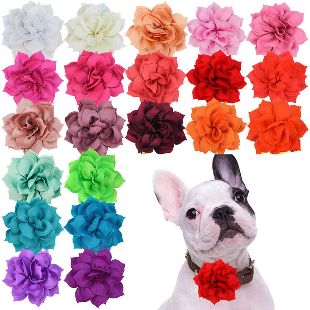 Внешняя торговля продает 8 см питомца ошейник цветок лотоса цветок милый питомец украшает котенка собака шея