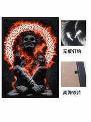 A5L Living Room Wall Frame Dark Style Flowery Script Handwritten Wall Decor Art Background Painting Hanging Art Tattoo Poster