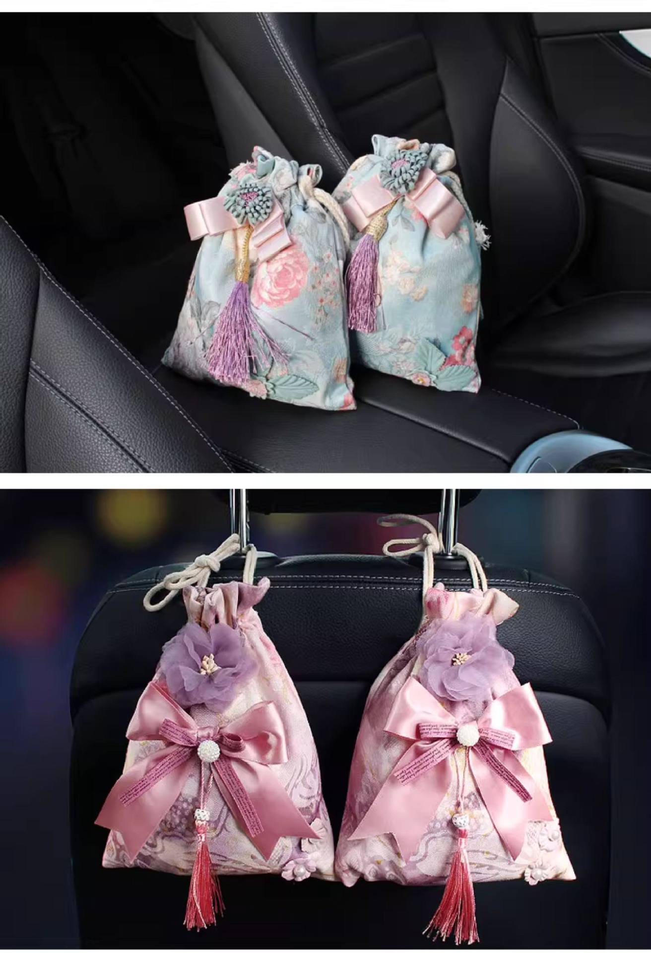 Bamboo Charcoal Bag for Removing Formaldehyde and Odors, Car Interior Freshener Series, Small Fresh Style Car Fragrance Sachet, Car Interior Decoration Ornament