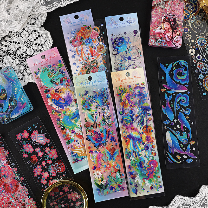 Sueño fragmento serie bronceado impermeable pvc goo tarjeta de pegatinas lindo diario de los niños pegatinas material de papelería pegatinas