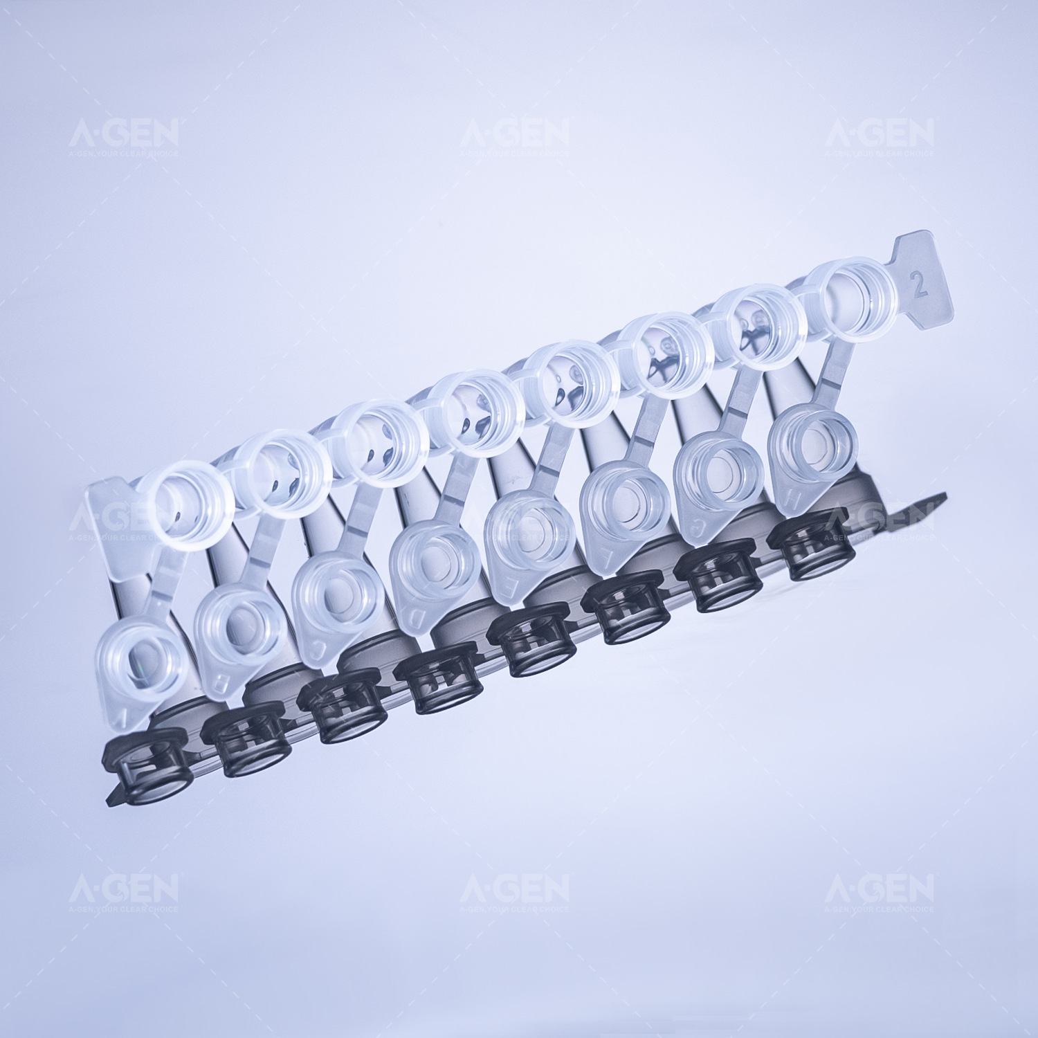 爱津厂家直销 200ul 透明 PCR连盖八连管 实验室耗材